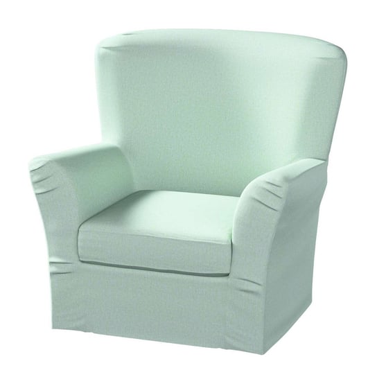 Pokrowiec na fotel Tomelilla wysoki z zakładkami, Living, pastelowy błękit, 78x60x88 cm Dekoria
