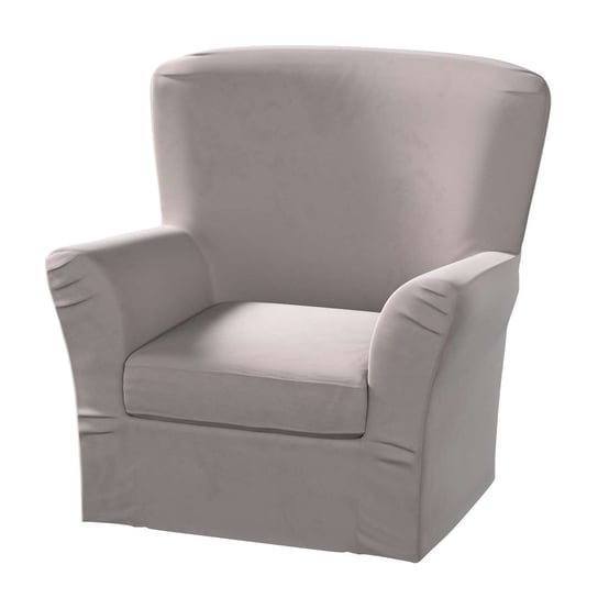 Pokrowiec na fotel Tomelilla wysoki z zakładkami, Living Velvet, kawa z mlekiem, 78x60x88 cm Dekoria