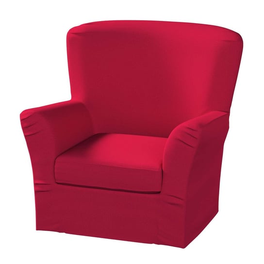 Pokrowiec na fotel Tomelilla wysoki z zakładkami, malinowy welwet, 78 x 60 x 88 cm, Living Dekoria