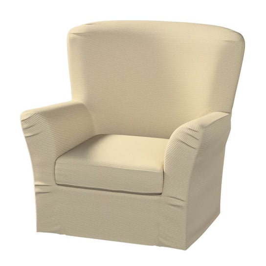 Pokrowiec na fotel Tomelilla wysoki z zakładkami, Manchester, biszkoptowy sztruks, 78x60x88 cm Dekoria