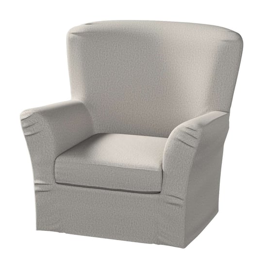 Pokrowiec na fotel Tomelilla wysoki z zakładkami, srebrno - szary szenil, 78 x 60 x 88 cm, Living Dekoria