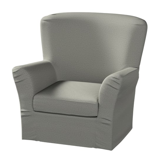 Pokrowiec na fotel Tomelilla wysoki z zakładkami, szary, 96 x 93 x 88 cm, Living Dekoria