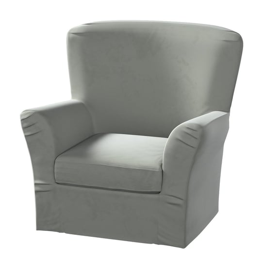 Pokrowiec na fotel Tomelilla wysoki z zakładkami, szary, 96 x 93 x 88 cm, Living Velvet Dekoria