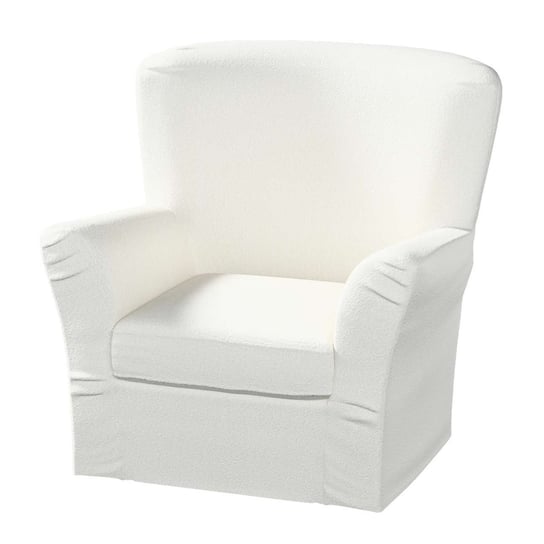 Pokrowiec na fotel Tomelilla wysoki z zakładkami, Teddy, Biała Bukla, 78x60x88 cm Dekoria