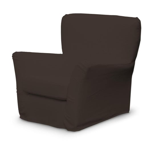 Pokrowiec na fotel z zakładkami Tomelilla, DEKORIA, Cotton Panama, czekoladowo-brązowy Dekoria