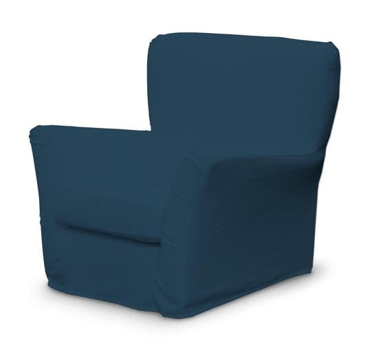 Pokrowiec na fotel z zakładkami Tomelilla, DEKORIA, Cotton Panama, morsko-niebieski Dekoria