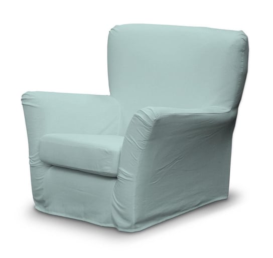 Pokrowiec na fotel z zakładkami Tomelilla, DEKORIA, Cotton Panama, pastelowy błękit Dekoria