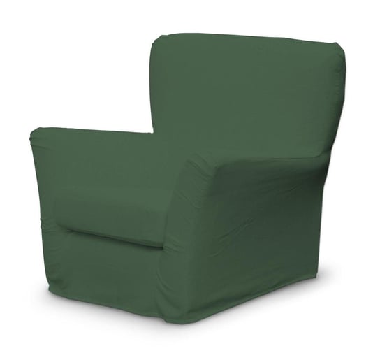 Pokrowiec na fotel z zakładkami Tomelilla, DEKORIA, Cotton Panama, zielony Dekoria