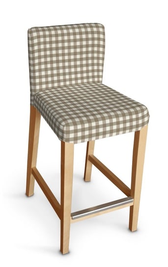 Pokrowiec na krzesło barowe Henriksdal krótki, beżowo biała kratka (1,5x1,5cm), krzesło barowe Henriksdal, Quadro Inna marka
