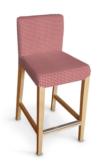 Pokrowiec na krzesło barowe Henriksdal krótki, czerwono biała krateczka (0,5x0,5cm), krzesło barowe Henriksdal, Quadro Inna marka