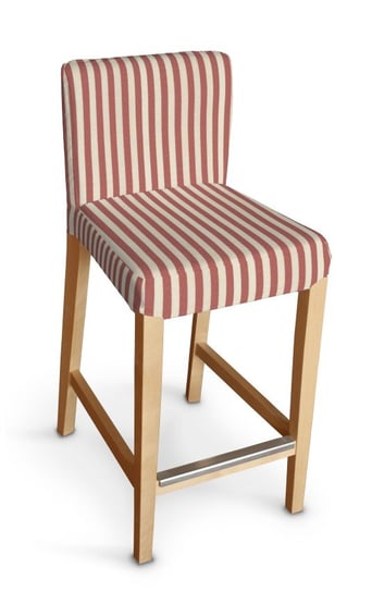 Pokrowiec na krzesło barowe Henriksdal krótki, czerwono białe pasy (1,5cm), krzesło barowe Henriksdal, Quadro Inna marka