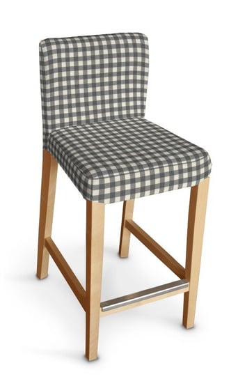 Pokrowiec na krzesło barowe Henriksdal krótki, szaro biała kratka (1,5x1,5cm), krzesło barowe Henriksdal, Quadro Inna marka