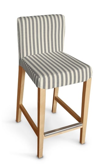 Pokrowiec na krzesło barowe Henriksdal krótki, szaro białe pasy (1,5cm), krzesło barowe Henriksdal, Quadro Inna marka
