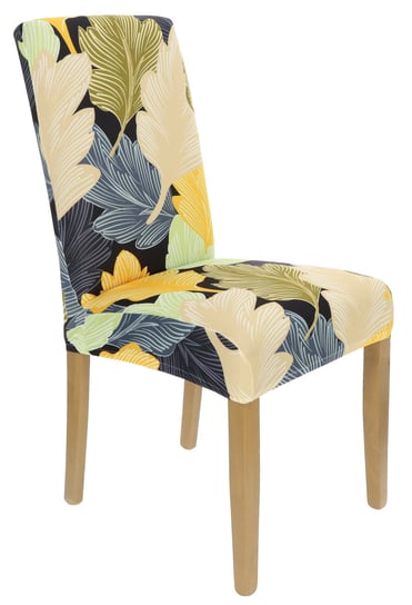 Pokrowiec na krzesło beżowe żółte liście wzory [21ca] Ubieramy Meble