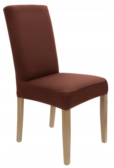 Pokrowiec na krzesło brązowy elastyczny [21c] Ubieramy Meble
