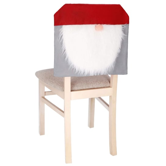 Pokrowiec na krzesło, czapka świąteczny skrzat, szary Springos
