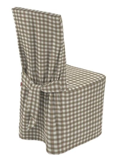 Pokrowiec na krzesło, DEKORIA, Quadro, beżowo-biały, 45x94 cm Dekoria