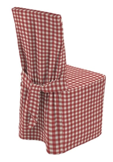 Pokrowiec na krzesło, DEKORIA, Quadro, czerwono-biały, 45x94 cm Dekoria