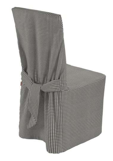 Pokrowiec na krzesło, DEKORIA, Quadro, szaro-biały, 45x94 cm Dekoria