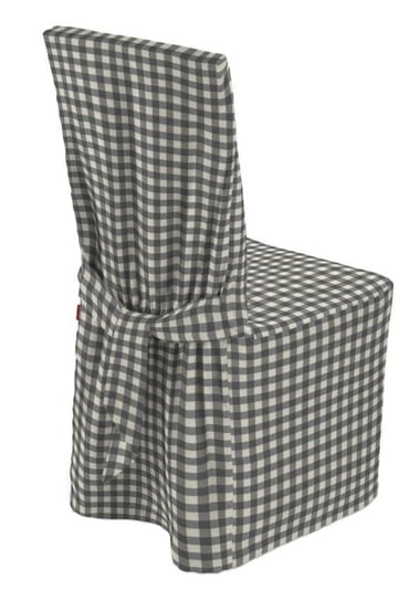 Pokrowiec na krzesło, DEKORIA, Quadro, szaro-biały, 45x94 cm Dekoria