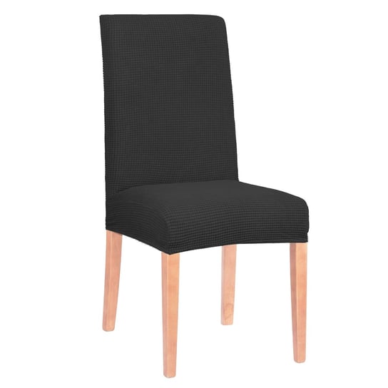 Pokrowiec na krzesło elastyczny, czarna kratka Springos