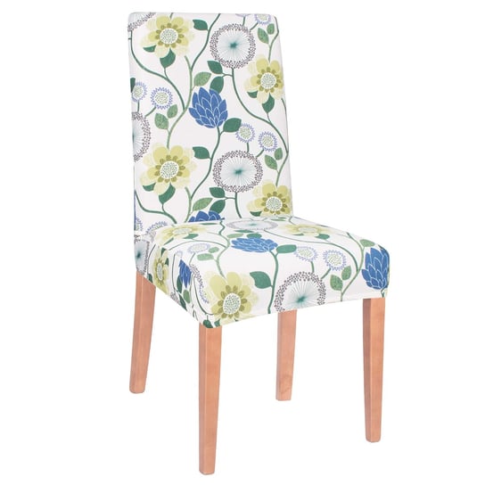 Pokrowiec na krzesło elastyczny, jasne kwiaty Springos