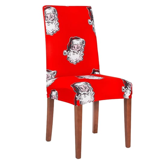 Pokrowiec na krzesło elastyczny, świąteczny Mikołaj Springos