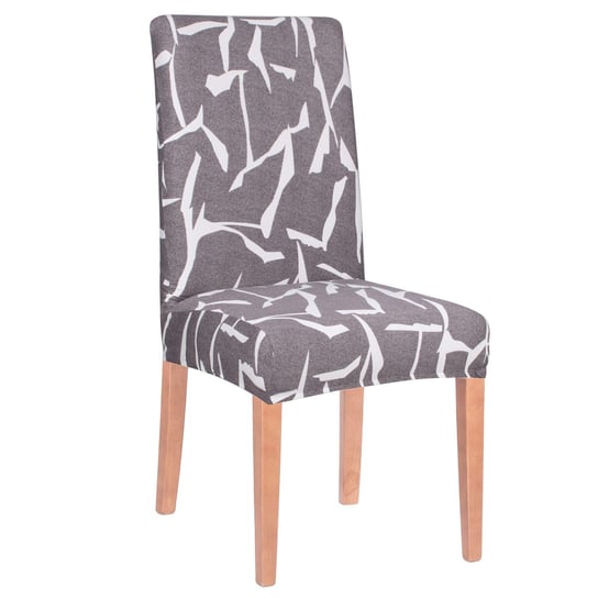 Pokrowiec na krzesło elastyczny, szaro-biały Springos