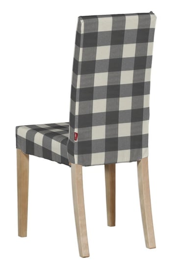 Pokrowiec na krzesło Harry krótki, szaro biała krata (5,5x5,5cm), krzesło Harry, Quadro Inna marka