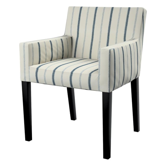 Pokrowiec na krzesło Nils, ecru tło, niebieskie paski, krzesło Nils, Avinon Inna marka