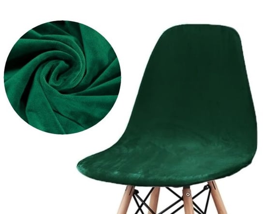 Pokrowiec Na Krzesło Skandynawskie Welur Premium Aksamit Elastyczny Zielony Domidekor