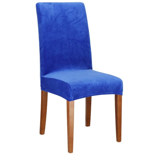 Pokrowiec na krzesło uniwersalny niebieski velvet Springos