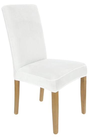 Pokrowiec na krzesło welur biały elastyczny [21wo] Ubieramy Meble
