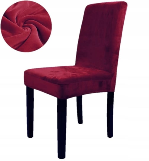 Pokrowiec na krzesło welur bordowy elastyczny [21wx] Ubieramy Meble