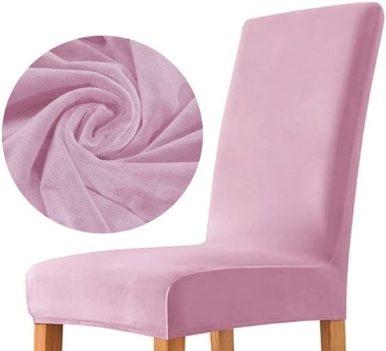 Pokrowiec Na Krzesło Welur Premium Aksamit Elastyczny Jasny Róż Hopki