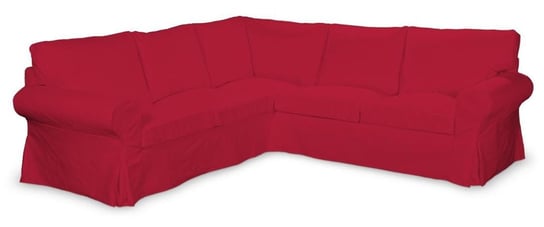 Pokrowiec na narożną sofę Ektorp, DEKORIA, Cotton Panama, czerwony Dekoria