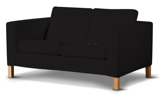 Pokrowiec na nierozkładaną sofę 2-osobową Karlanda, DEKORIA, Cotton Panama, czarny Dekoria