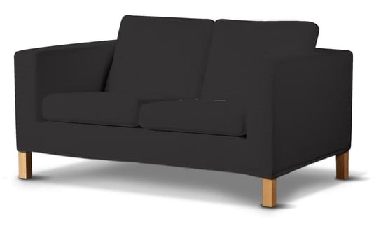 Pokrowiec na nierozkładaną sofę 2-osobową Karlanda, DEKORIA, Cotton Panama, grafitowy Dekoria