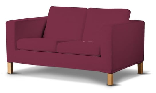 Pokrowiec na nierozkładaną sofę 2-osobową Karlanda, DEKORIA, Cotton Panama, śliwkowy Dekoria