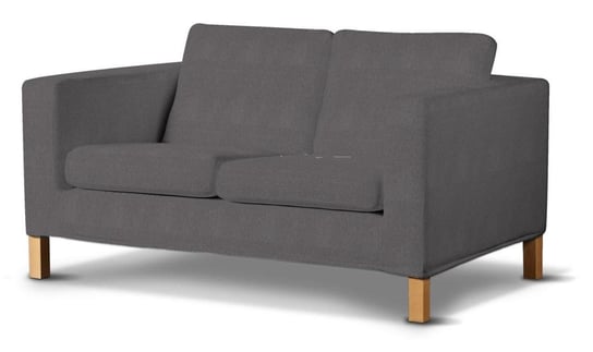Pokrowiec na nierozkładaną sofę 2-osobową Karlanda, DEKORIA, Etna, grafitowy Dekoria