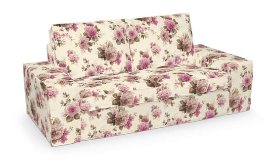 Pokrowiec na nierozkładaną sofę 2-osobową Kivik, DEKORIA, Mirella, różowo-beżowe róże Dekoria