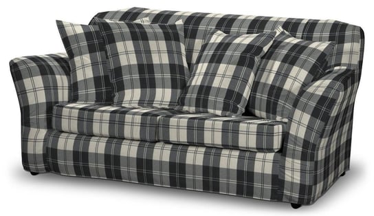 Pokrowiec na nierozkładaną sofę 2-osobową Tomelilla, DEKORIA, Edinburgh, czarno-biała krata Dekoria