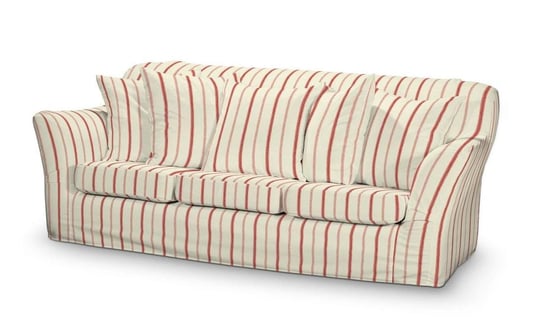 Pokrowiec na nierozkładaną sofę 3-osobową Tomelilla, DEKORIA, Avinion, czerwone paski Dekoria