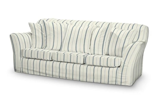 Pokrowiec na nierozkładaną sofę 3-osobową Tomelilla, DEKORIA, Avinion, niebieskie paski Dekoria