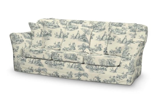 Pokrowiec na nierozkładaną sofę 3-osobową Tomelilla, DEKORIA, Avinion, niebieskie postacie Dekoria
