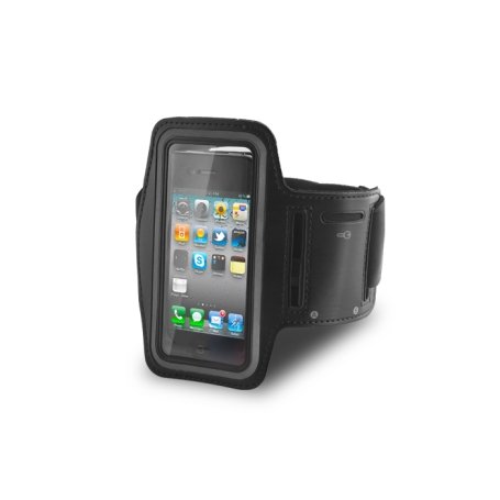 Pokrowiec na ramię GREENGO Premium na Apple iPhone 3/4, czarny GreenGo