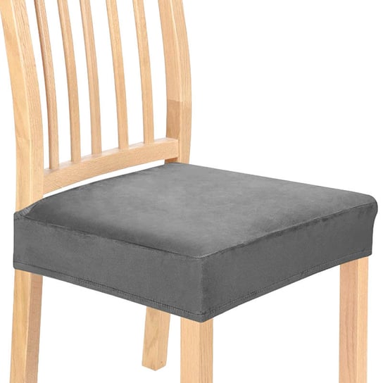 Pokrowiec na siedzisko krzesła 40x40 szary welur [26a1] Ubieramy Meble