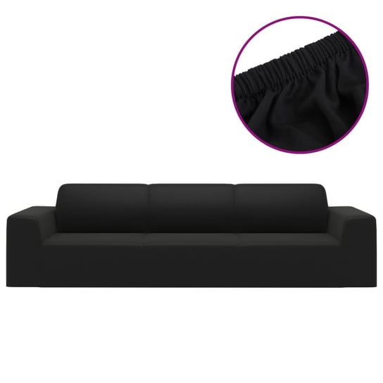 Pokrowiec na sofę 4-osobową, elastyczny, czarny, 2 Zakito Europe