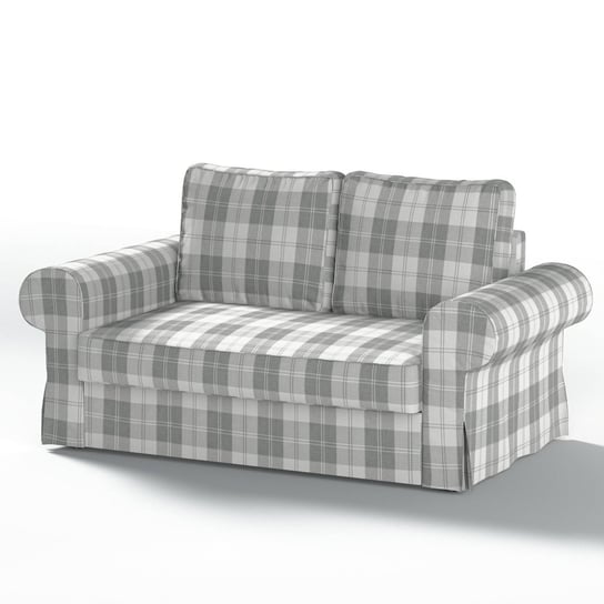Pokrowiec na sofę Backabro 2-osobową rozkładaną, krata szaro-biała, 168 x 88 x 71 cm, Edinburgh Inna marka