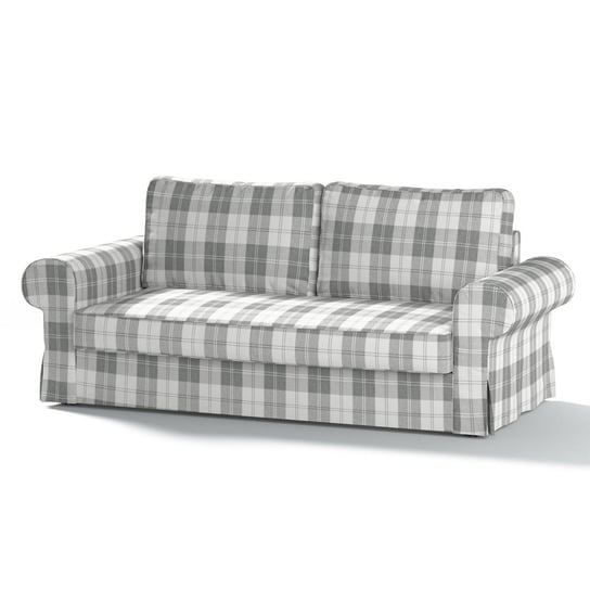 Pokrowiec na sofę Backabro 3-osobową rozkładaną, krata szaro-biała, 208 x 88 x 71 cm, Edinburgh Inna marka